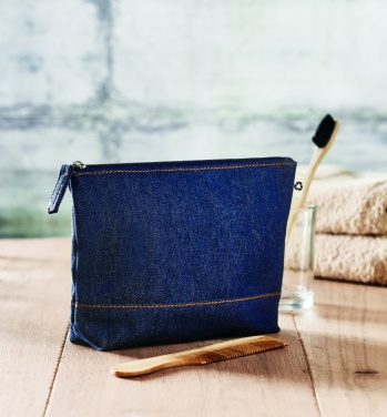 Logotrade promotional product image of: Recycled denim cosmetic pouch