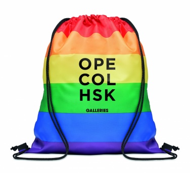 Logo trade advertising products image of: Rainbow RPET drawstring bag