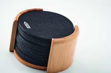 Logotrade corporate gifts photo of: RPET coasters in bamboo holder