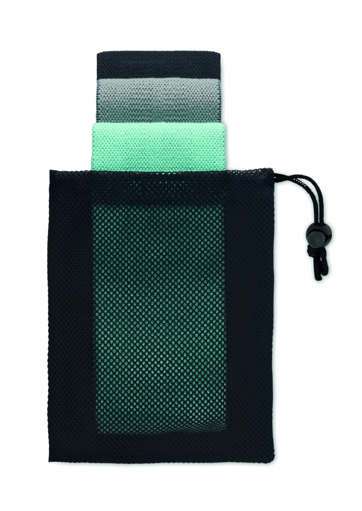 Logo trade promotional merchandise photo of: Set of 3 fitness bands in pouch