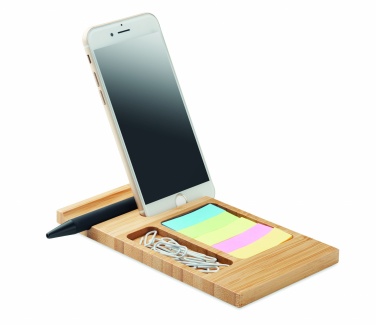 Logo trade promotional merchandise photo of: Bamboo desk phone stand