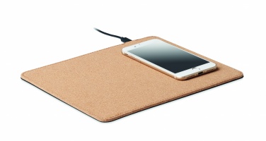 Logotrade corporate gift picture of: Cork mouse mat charger 15W