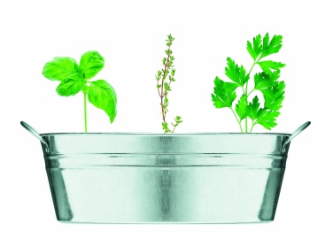 Logo trade advertising product photo of: Zinc tub with 3 herbs seeds