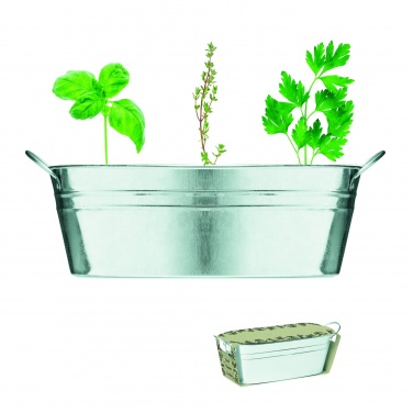 Logo trade promotional giveaway photo of: Zinc tub with 3 herbs seeds