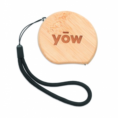 Logo trade promotional giveaways picture of: Measuring tape in bamboo 2m
