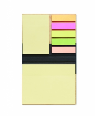 Logo trade promotional gifts picture of: Bamboo sticky note memo pad