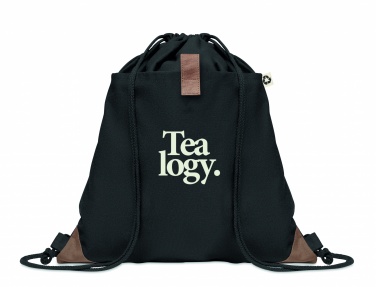 Logo trade promotional giveaways picture of: Recycled cotton drawstring bag