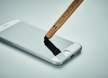 Logo trade promotional items image of: Spirit level pen in bamboo