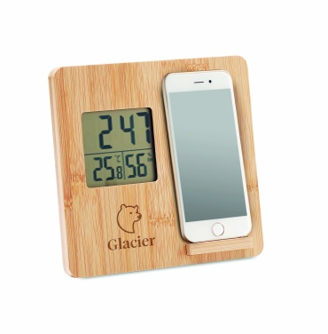 Logotrade promotional gifts photo of: Bamboo weather station 10W