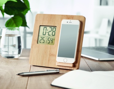 Logo trade promotional product photo of: Bamboo weather station 10W