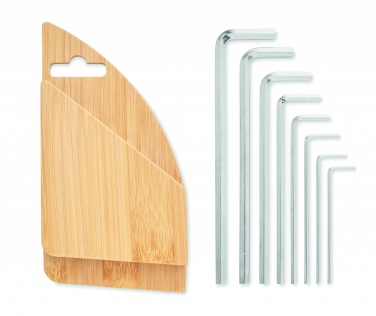 Logotrade advertising product picture of: Hex key set in bamboo