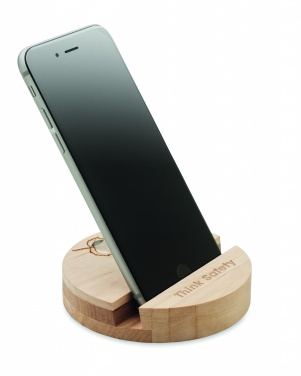 Logo trade promotional giveaways picture of: Birch Wood phone stand