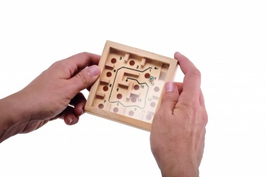 Logo trade business gifts image of: Pine wooden labyrinth game