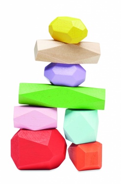 Logotrade promotional merchandise picture of: 8 stacking wood rocks in pouch