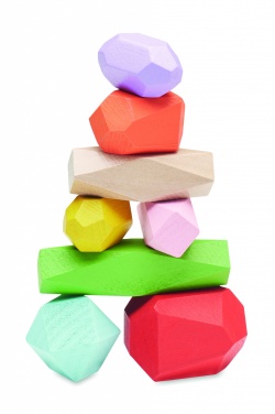 Logotrade business gift image of: 8 stacking wood rocks in pouch