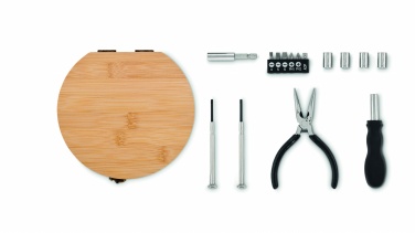 Logo trade advertising products image of: 15 piece tool set bamboo case