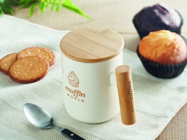 Logo trade promotional item photo of: Porcelain mug with lid 380 ml