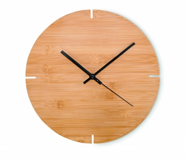 Logo trade promotional gifts picture of: Round shape bamboo wall clock