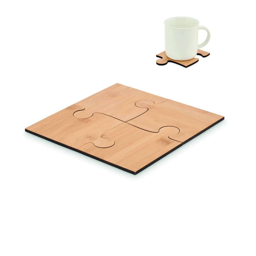 Logo trade promotional item photo of: Set of 4 puzzle coasters