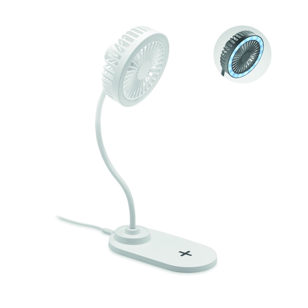 Logotrade promotional product picture of: Desktop charger fan with light