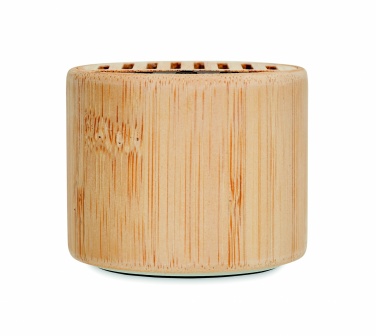 Logo trade promotional products picture of: Round bamboo wireless speaker