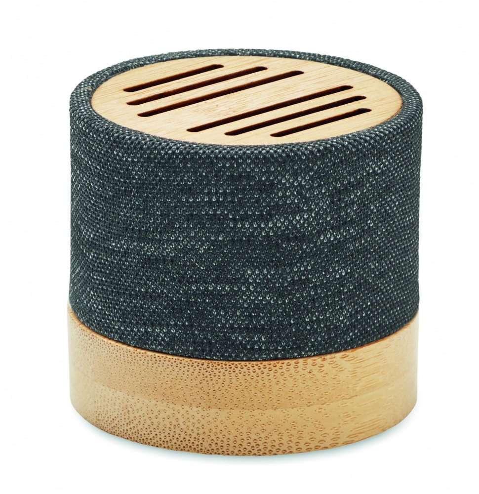 Logo trade corporate gifts image of: Bamboo RPET wireless speaker