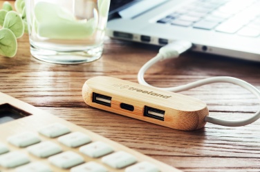 Logotrade promotional giveaway image of: 3 port USB hub with dual input