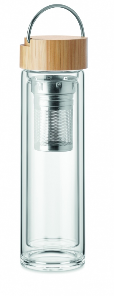 Logo trade promotional product photo of: Double wall glass bottle 400ml Berlin