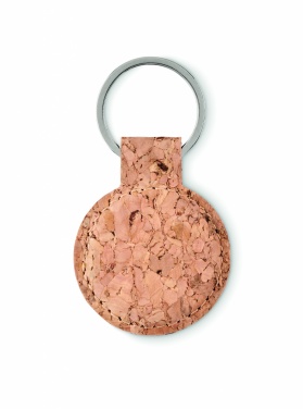 Logo trade promotional product photo of: Round cork key ring Mikkeli