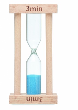 Logo trade promotional gift photo of: Wooden sand timer 3 minutes