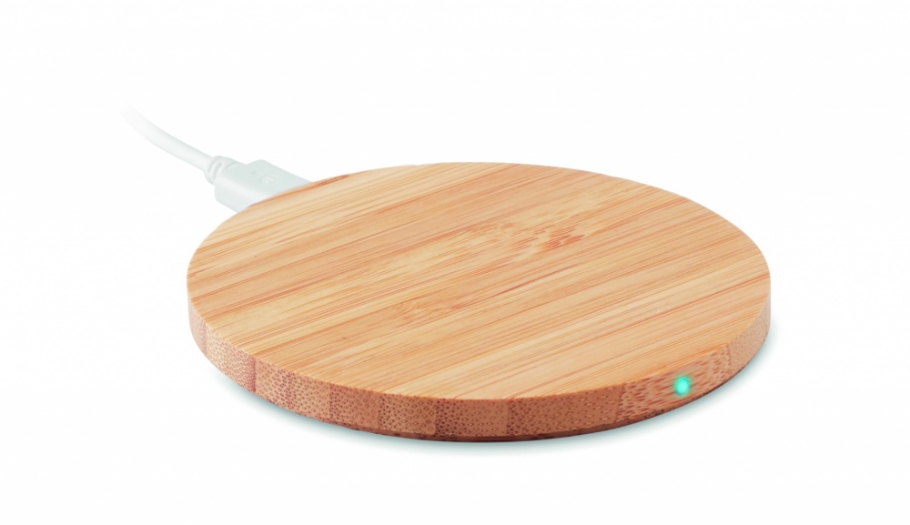 Logotrade promotional products photo of: Bamboo wireless charger 15W