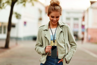 Logo trade promotional gift photo of: RPET Phone holder lanyard