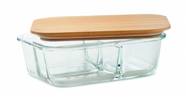 Logo trade promotional products image of: Glass lunch box with bamboo lid