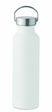 Logo trade business gifts image of: Recycled aluminum bottle 500 ml with a stainless steel handle cap
