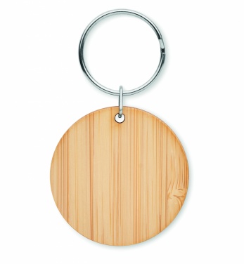 Logotrade corporate gift picture of: Round bamboo key ring Pieksämäki