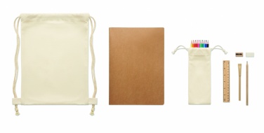 Logo trade advertising products image of: Kids drawing set in drawstring