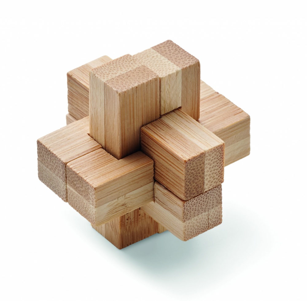 Logo trade promotional product photo of: Bamboo brain teaser puzzle