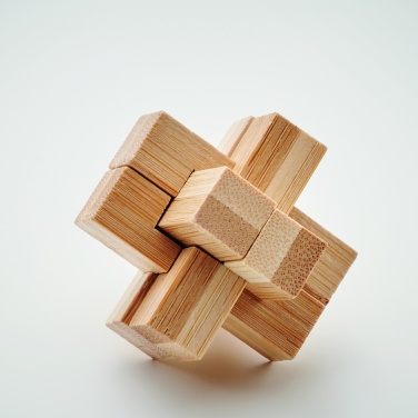 Logo trade business gifts image of: Bamboo brain teaser puzzle