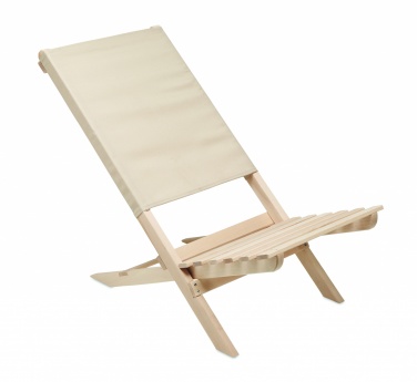 Logo trade promotional gift photo of: Foldable wooden beach chair