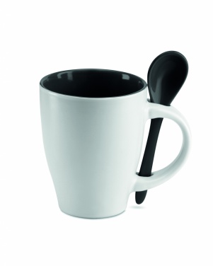 Logotrade promotional giveaway picture of: Bicolour mug with spoon 250 ml