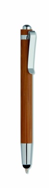Logo trade business gifts image of: Bamboo pen and pencil set