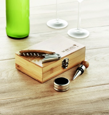 Logotrade promotional product picture of: Wine set in bamboo box