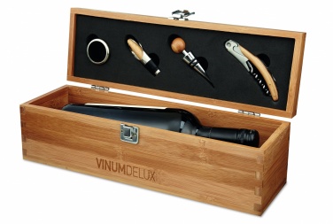 Logo trade promotional item photo of: Wine set in bamboo box