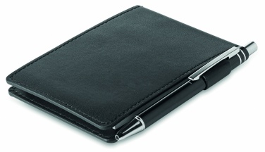 Logo trade promotional merchandise picture of: A7 notepad in PU pouch w/pen
