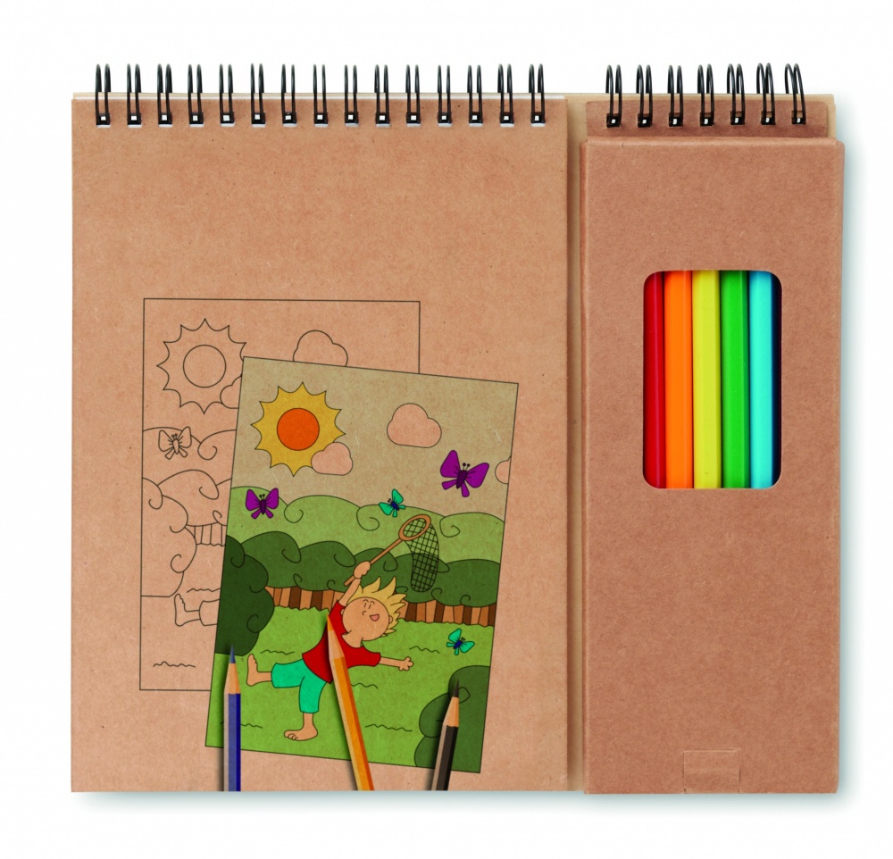 Logo trade promotional product photo of: Colouring set with notepad