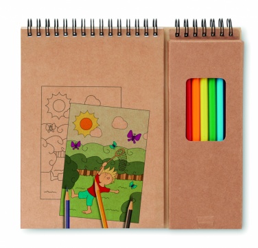 Logo trade business gifts image of: Colouring set with notepad