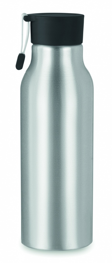 Logotrade promotional product picture of: Single-walled 500 ml aluminum bottle with a PP cap and a silicone strap