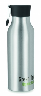 Logotrade advertising product picture of: Single-walled 500 ml aluminum bottle with a PP cap and a silicone strap