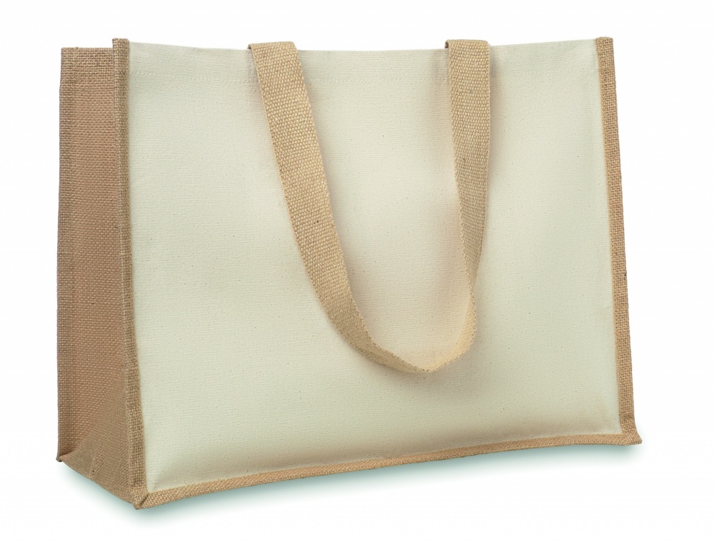 Logo trade promotional gift photo of: Jute and canvas shopping bag