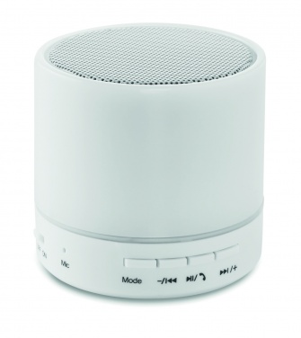 Logo trade corporate gifts image of: Round wireless speaker LED